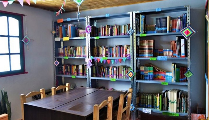 Estudiantes armaron una biblioteca en la comunidad mapuche de El Sosneado