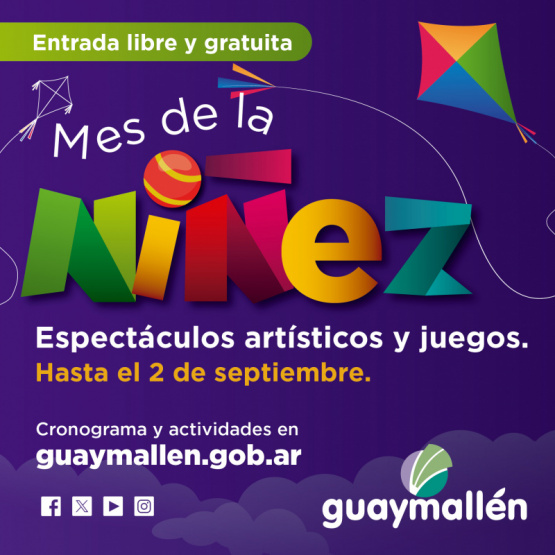 Mes de la Niñez: este fin de semana, continúan las propuestas artísticas en Guaymallén