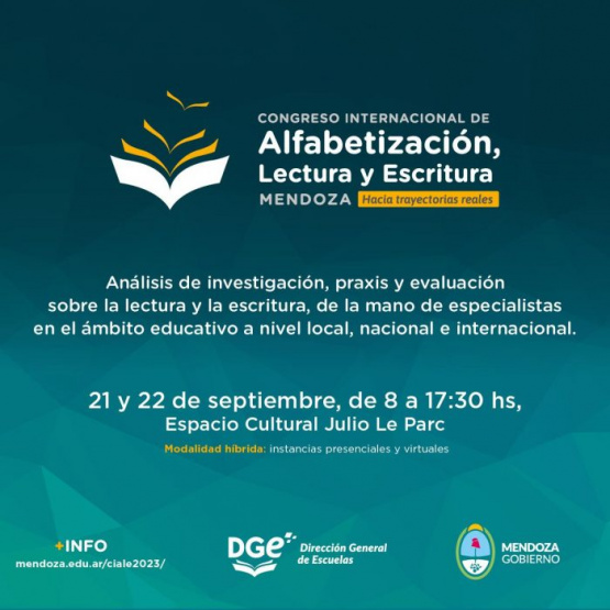 Mendoza será sede del Congreso Internacional de Alfabetización, Lectura y Escritura 2023