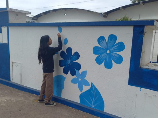Un atractivo proyecto de arte concretó la Escuela Vitali, de La Paz, con la pintura que se envió para el inicio del ciclo lectivo